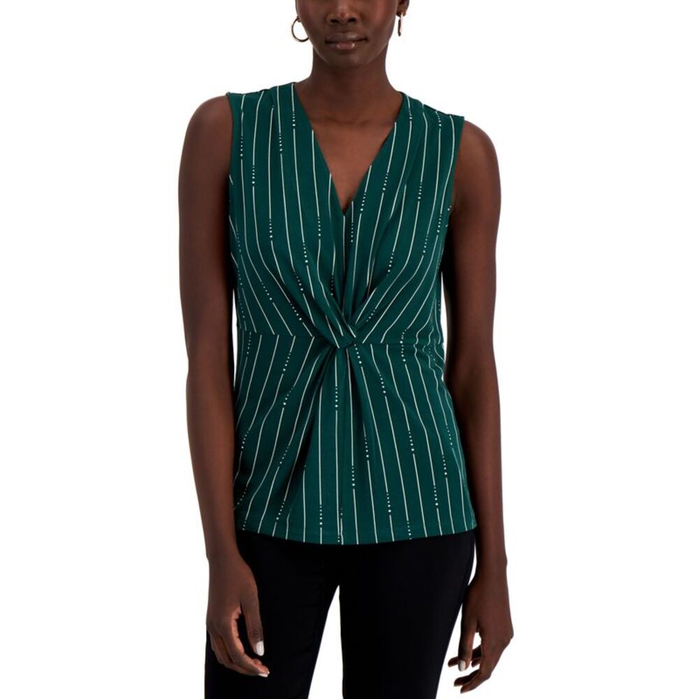Alfani Printed Twist Front Sleeveless Top